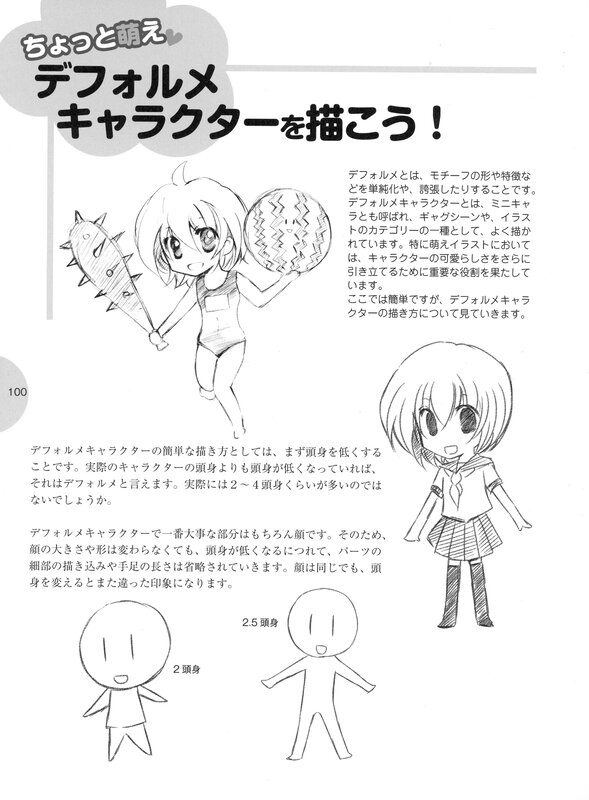 Drawing guide for chibi characters
