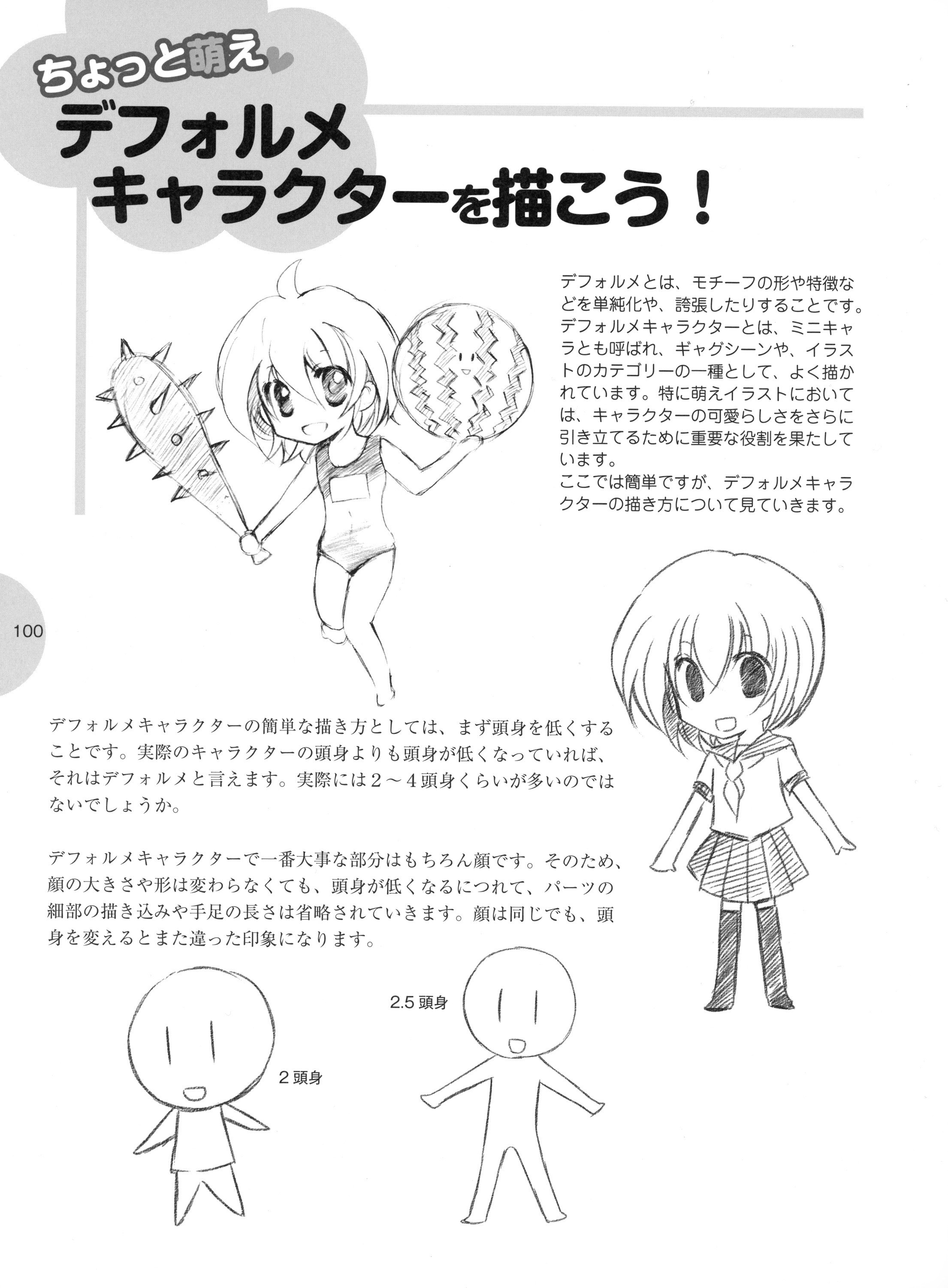 Drawing guide for chibi characters