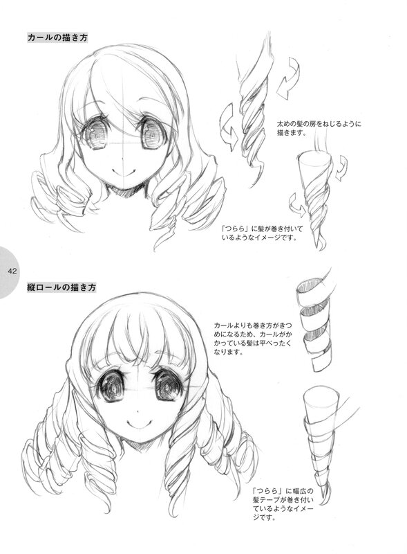 drawing guide for curls and braids