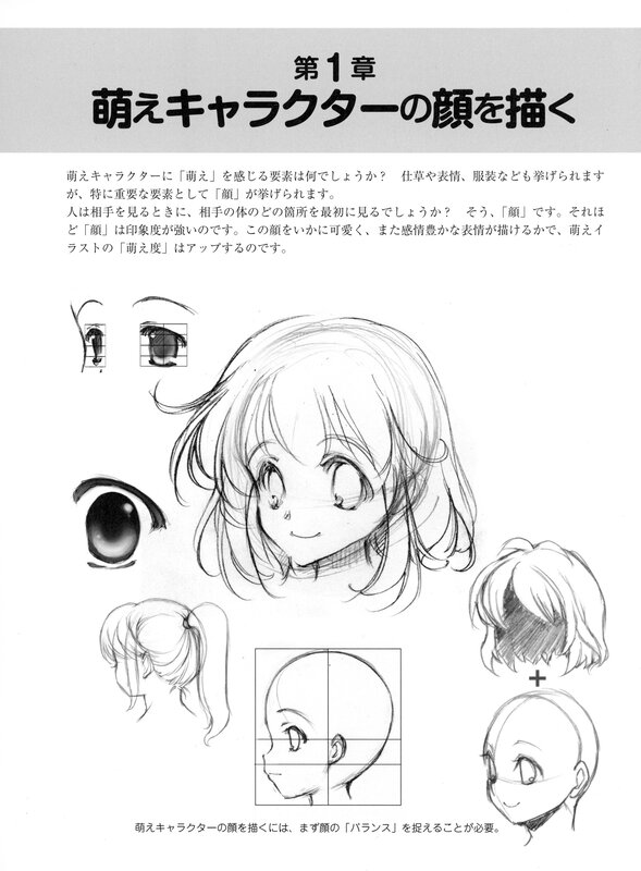 Drawing guide for cute character faces