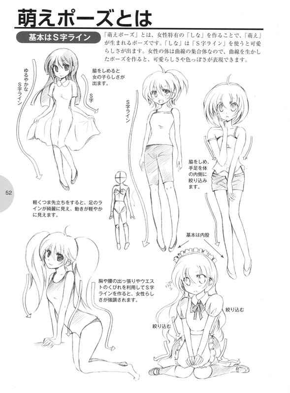 Drawing guide for cute poses