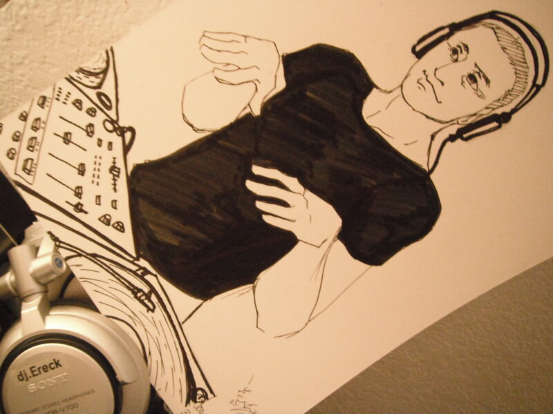 Drawing of a DJ