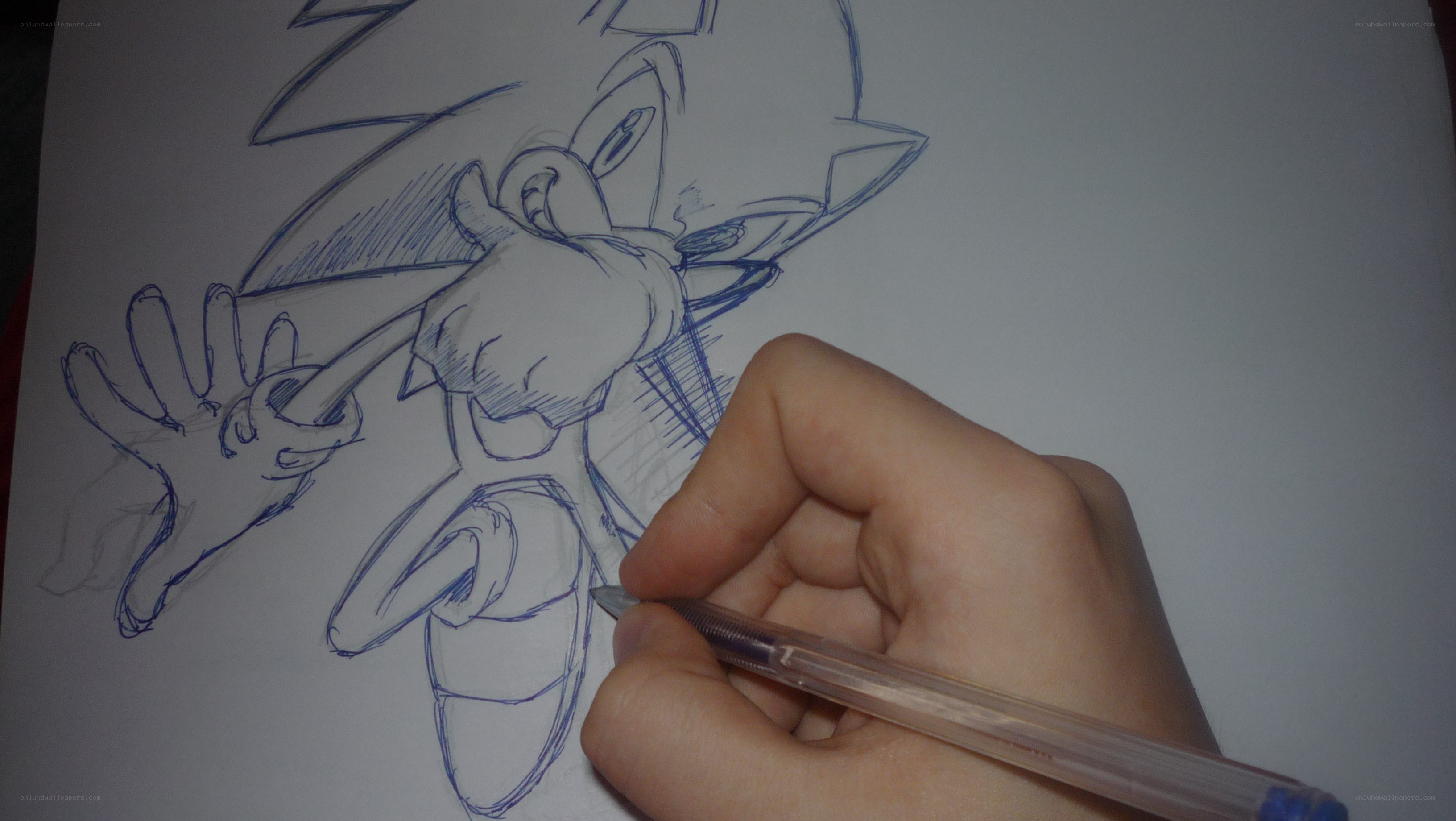 drawing sonic the hedgehog