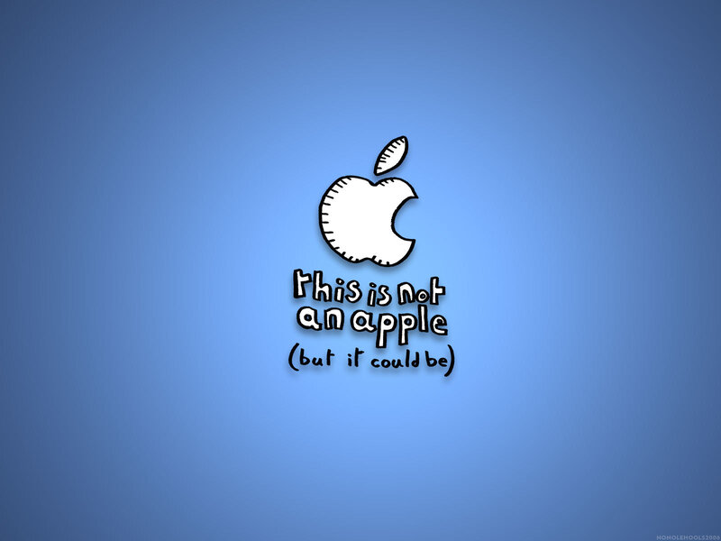 Drawn Apple Logo — Blue