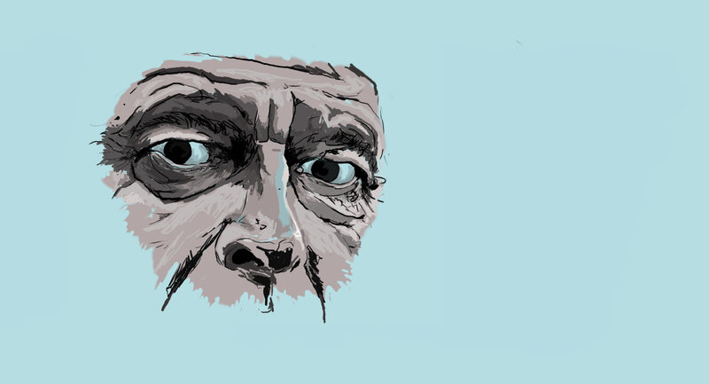drawn face with tears