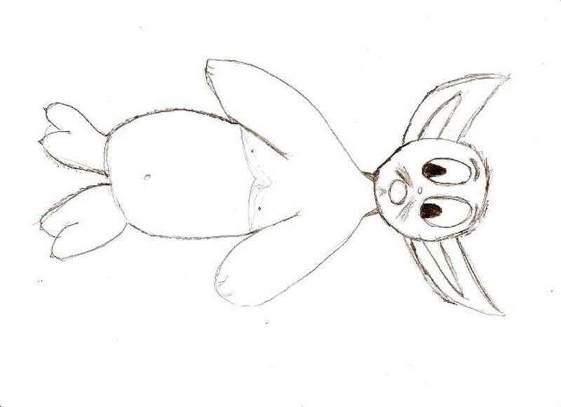 Drawn Rabbit Lying Down