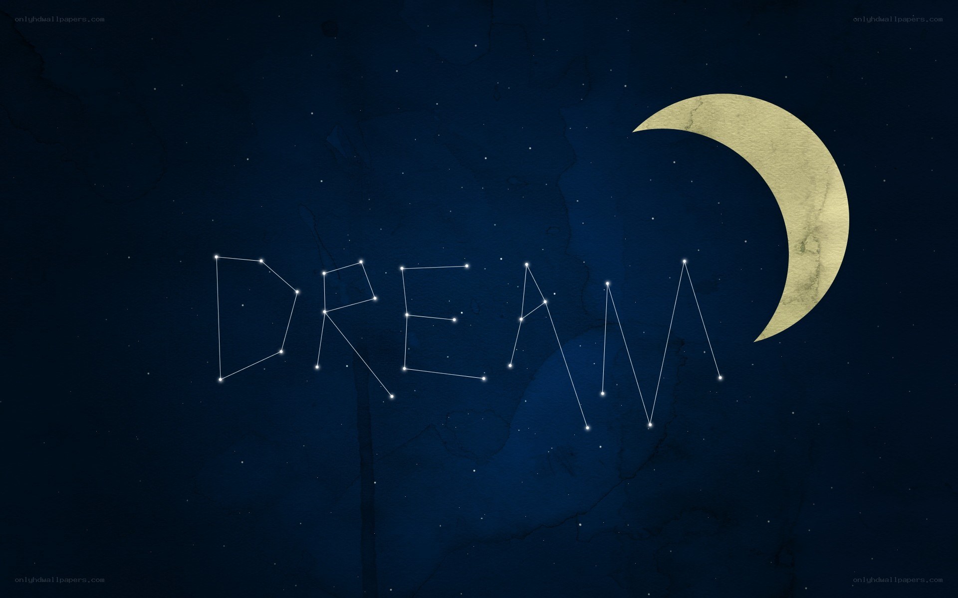 Dream constellation with crescent moon