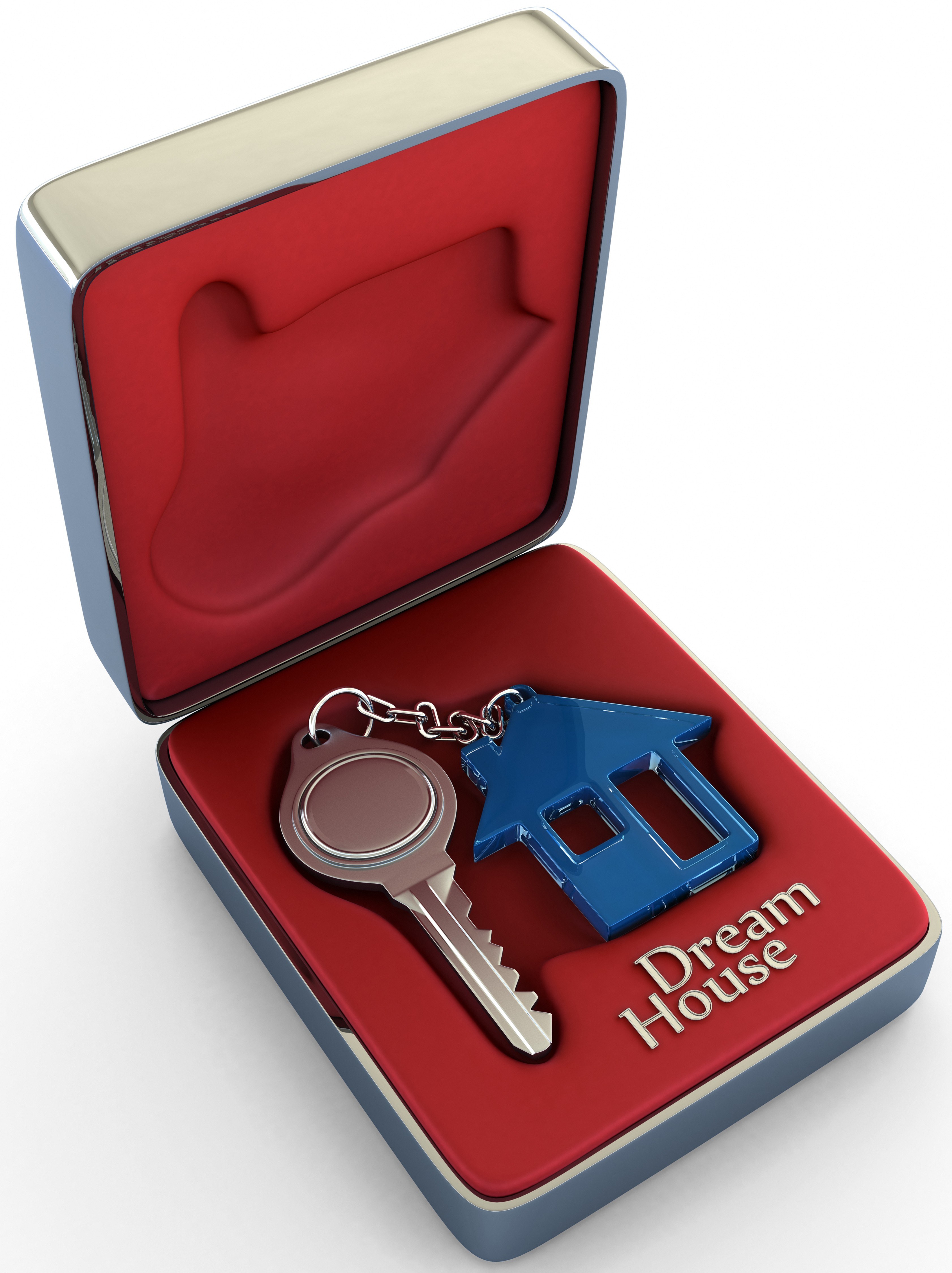Dream house keychain in a box