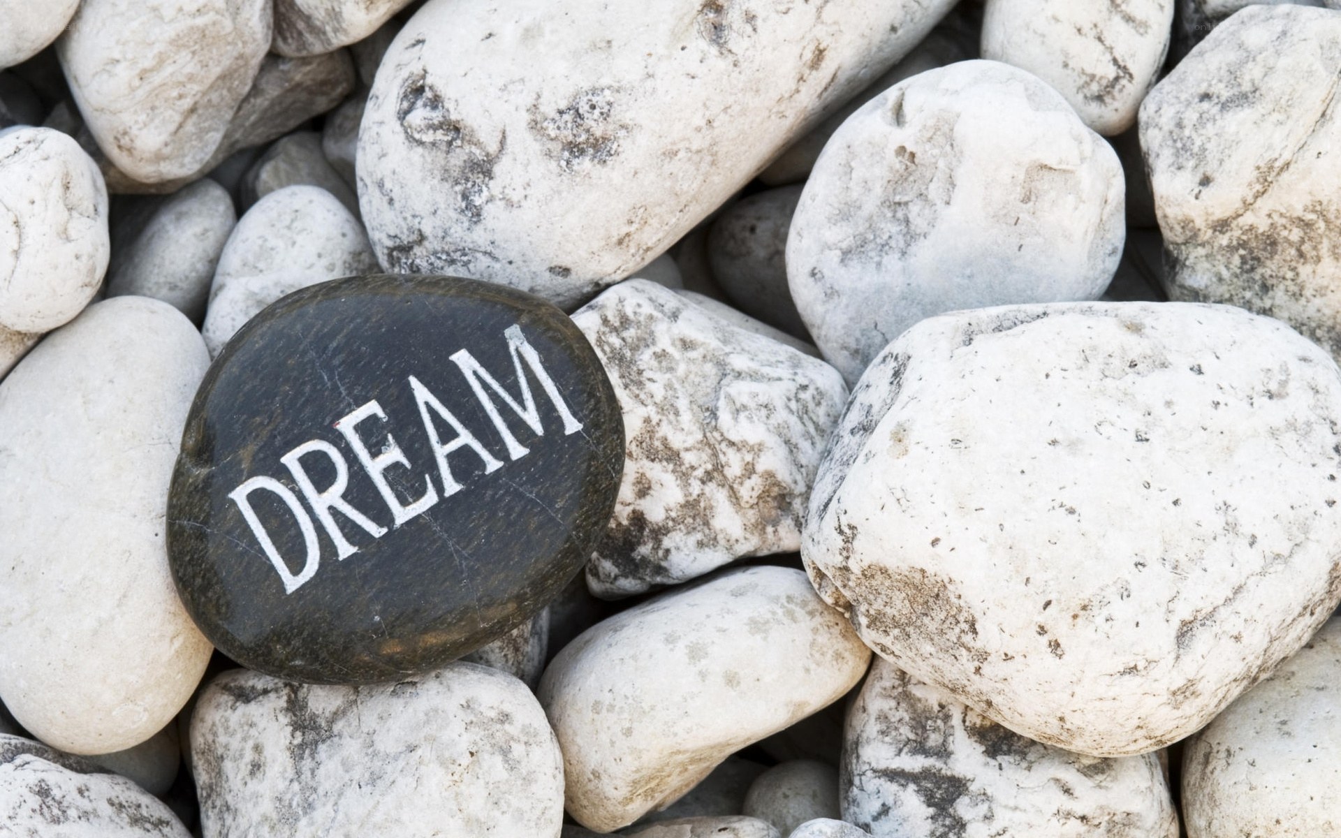 Dream stone among pebbles