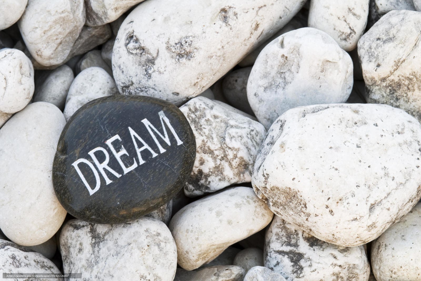 Dream stone among pebbles
