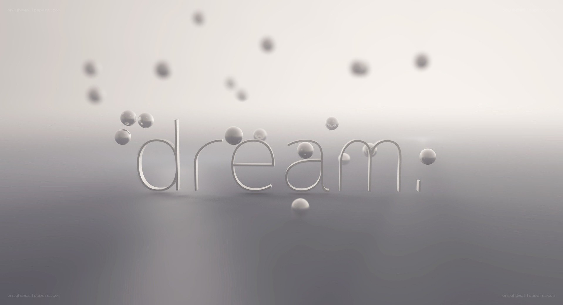 dream text with floating spheres