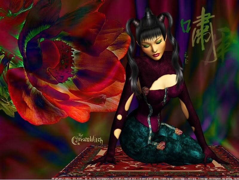 Dream witch with red flower