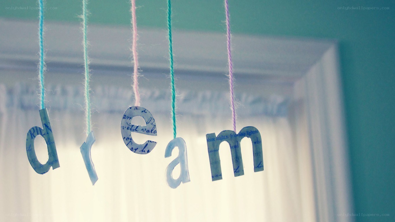 Dream word hanging mobile
