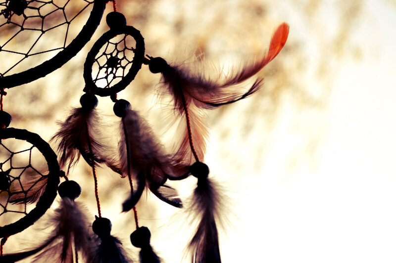 Dreamcatcher with Feathers — Black, Serene
