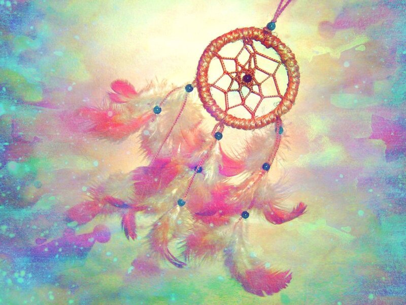 Dreamcatcher with Feathers — Pink