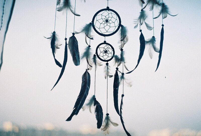 Dreamcatcher with Feathers — White, Serene, Morning