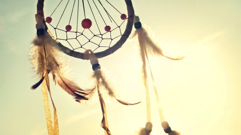 Dreamcatcher with Feathers — Yellow