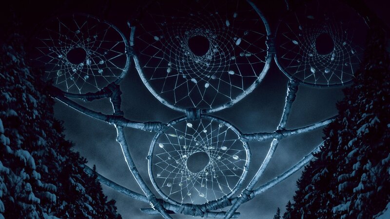 Dreamcatchers in snowy forest