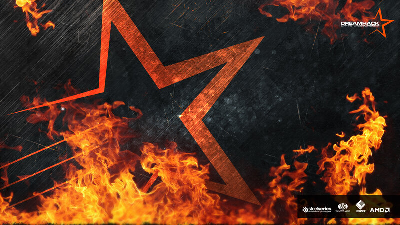 DreamHack logo with fire