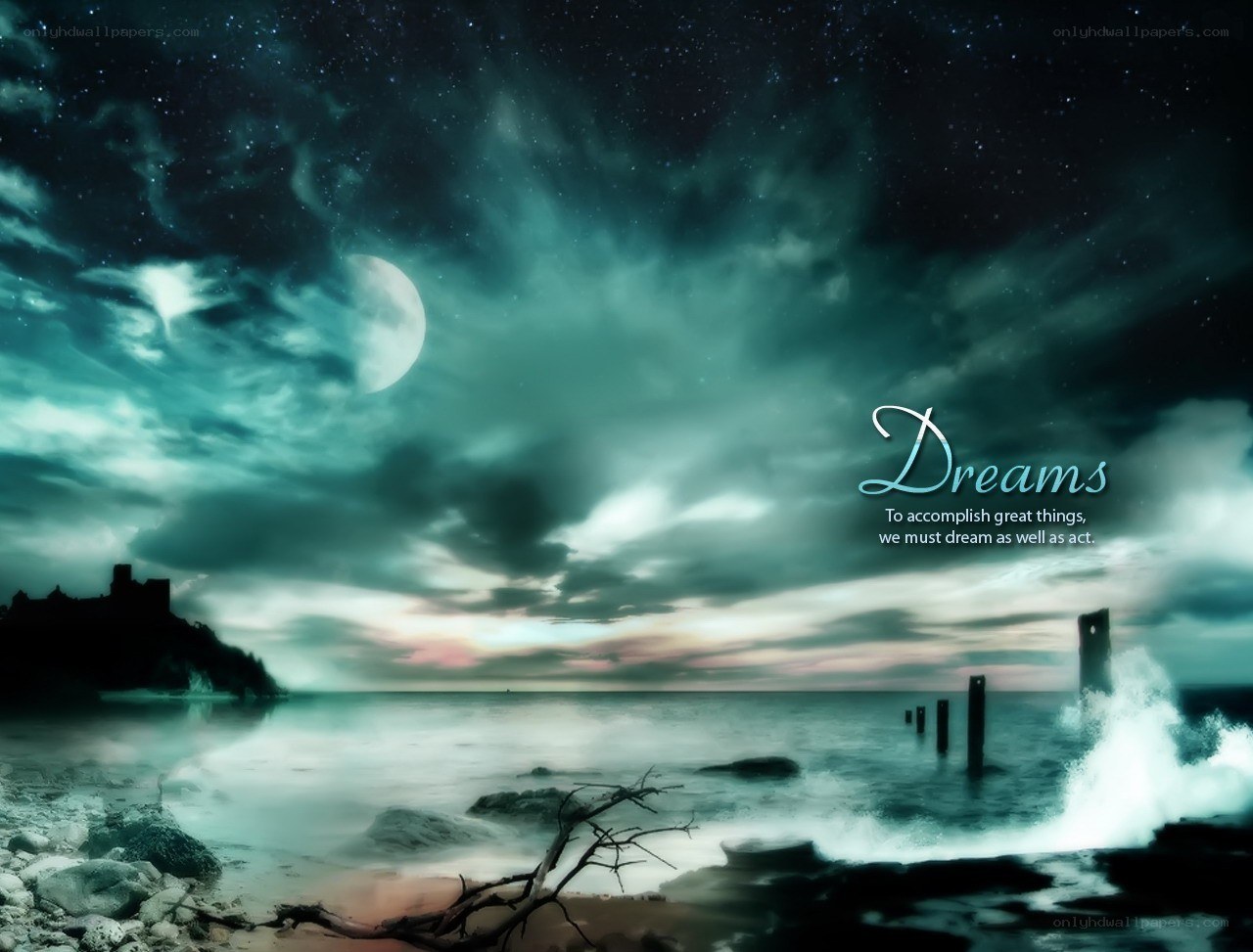 Dreams by the moonlit shore