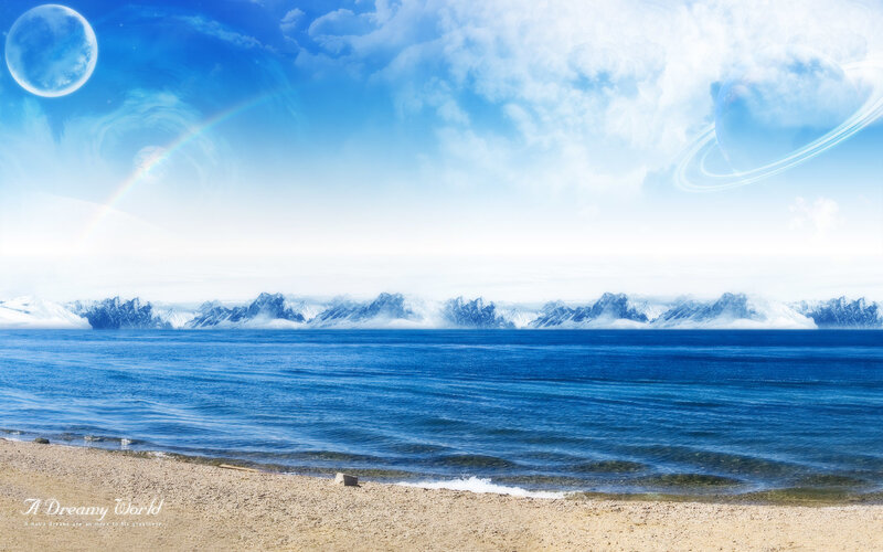 Dreamy alien beach world
