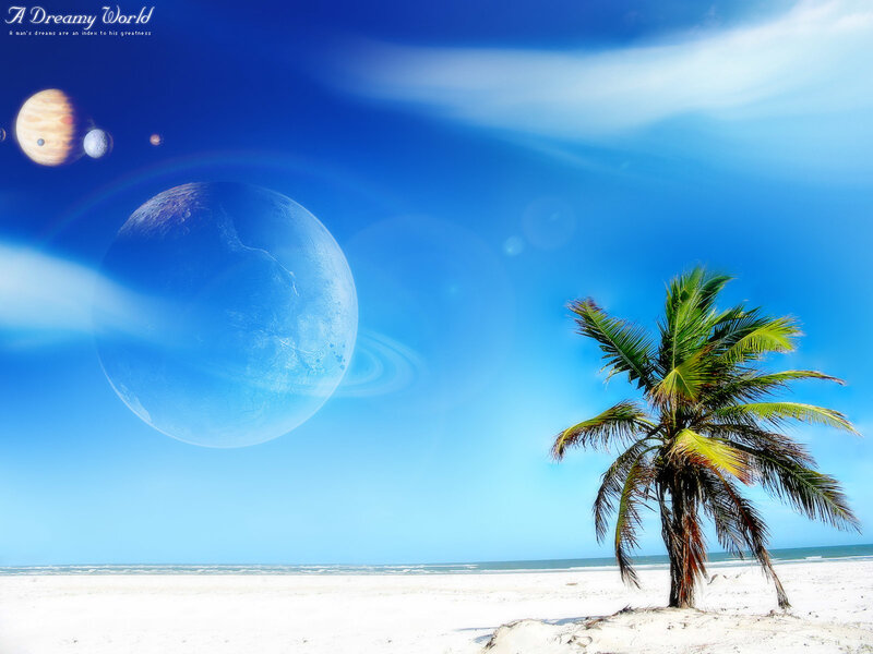 Dreamy alien beach world