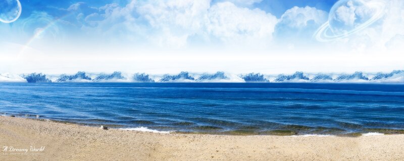 Dreamy alien beach world