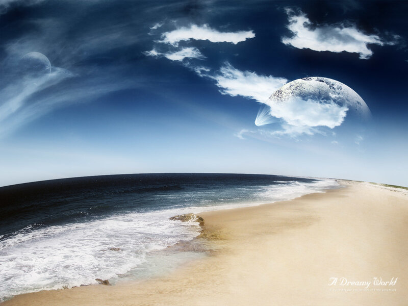 Dreamy alien beach world