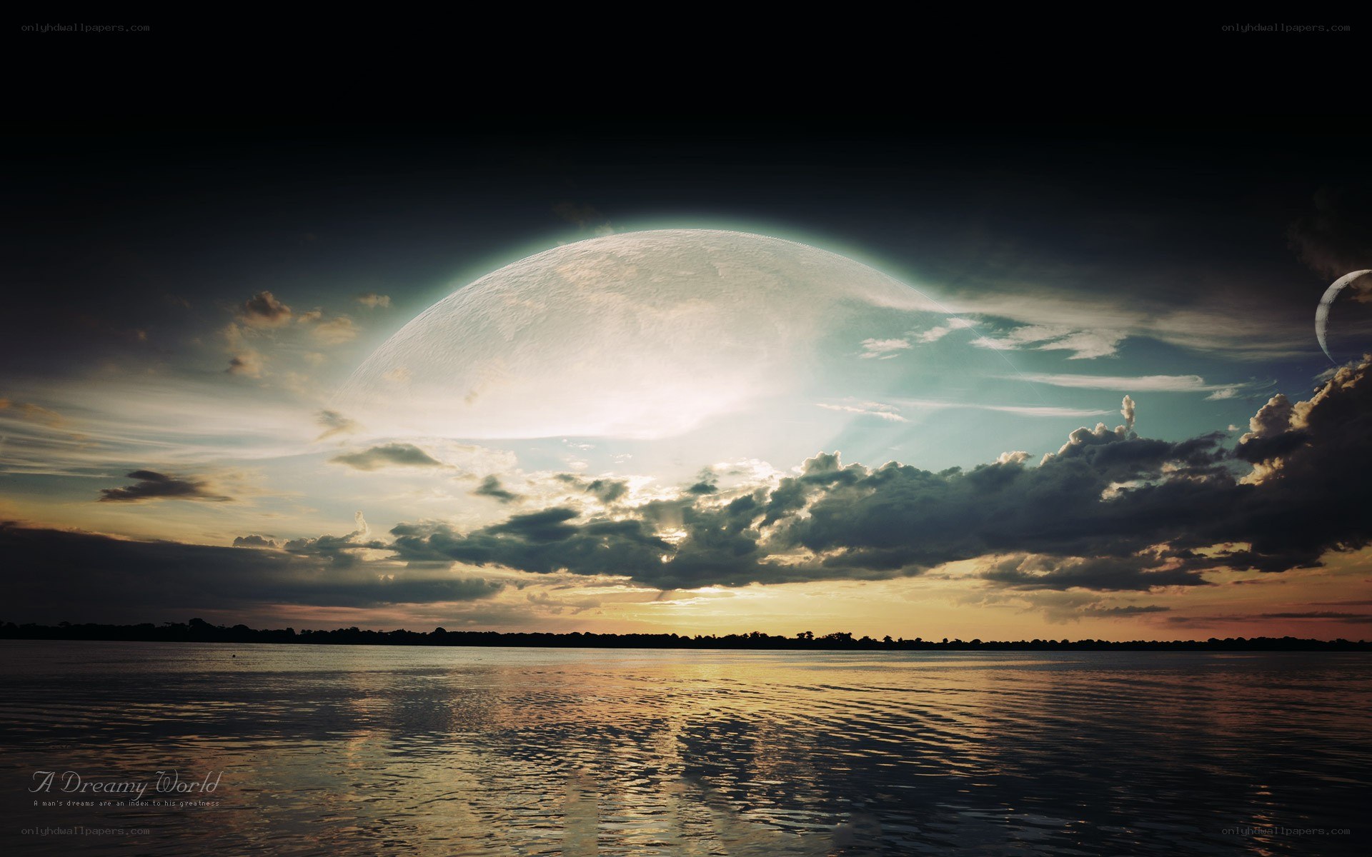 Dreamy alien world landscape
