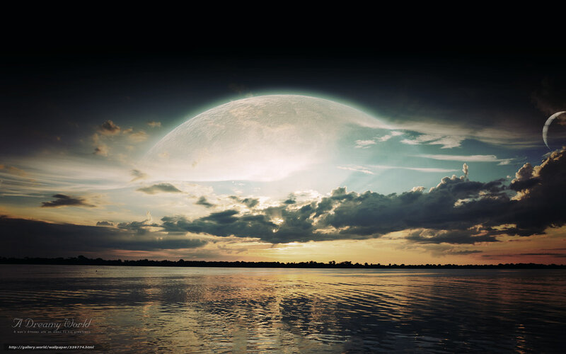 Dreamy alien world sunset