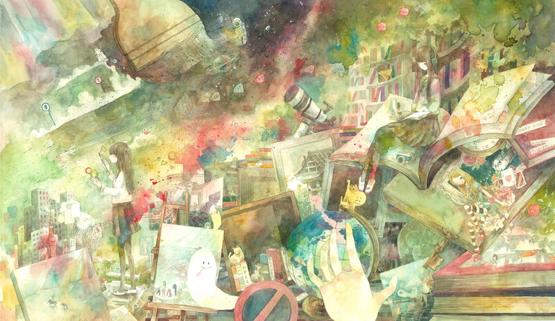 dreamy art studio collage