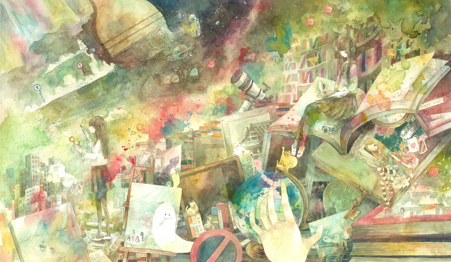 dreamy art studio collage