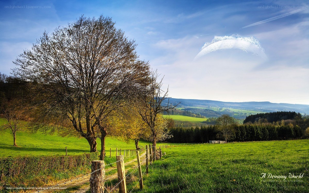 Dreamy countryside landscape
