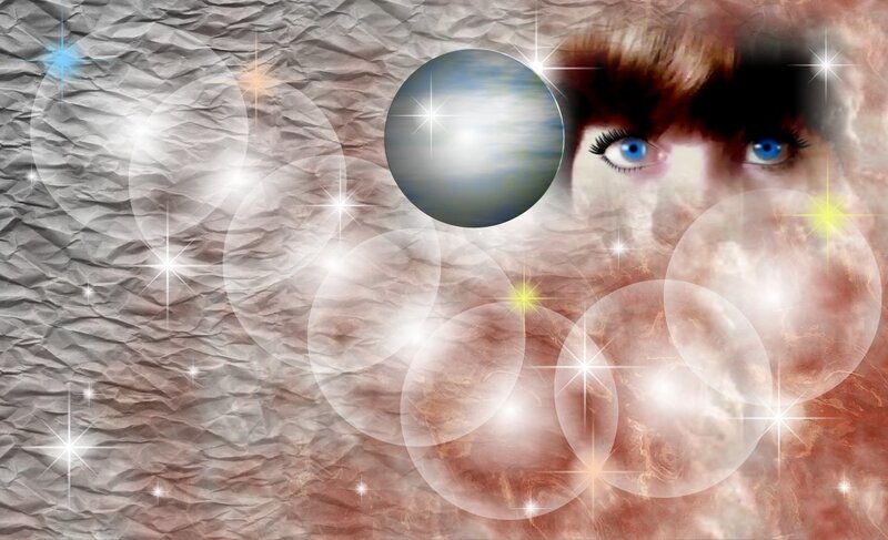 dreamy eyes with bubbles