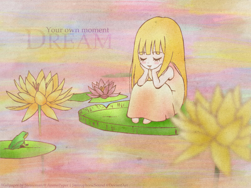 dreamy girl on lily pad