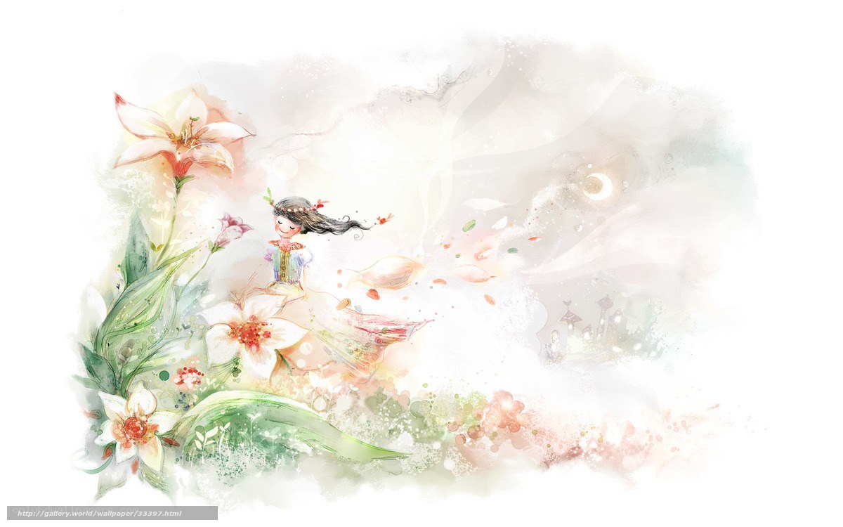 Dreamy girl with flowers