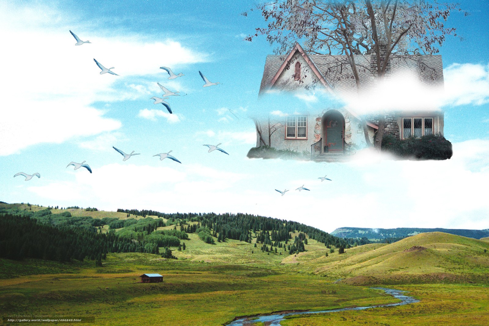 Dreamy house in the sky