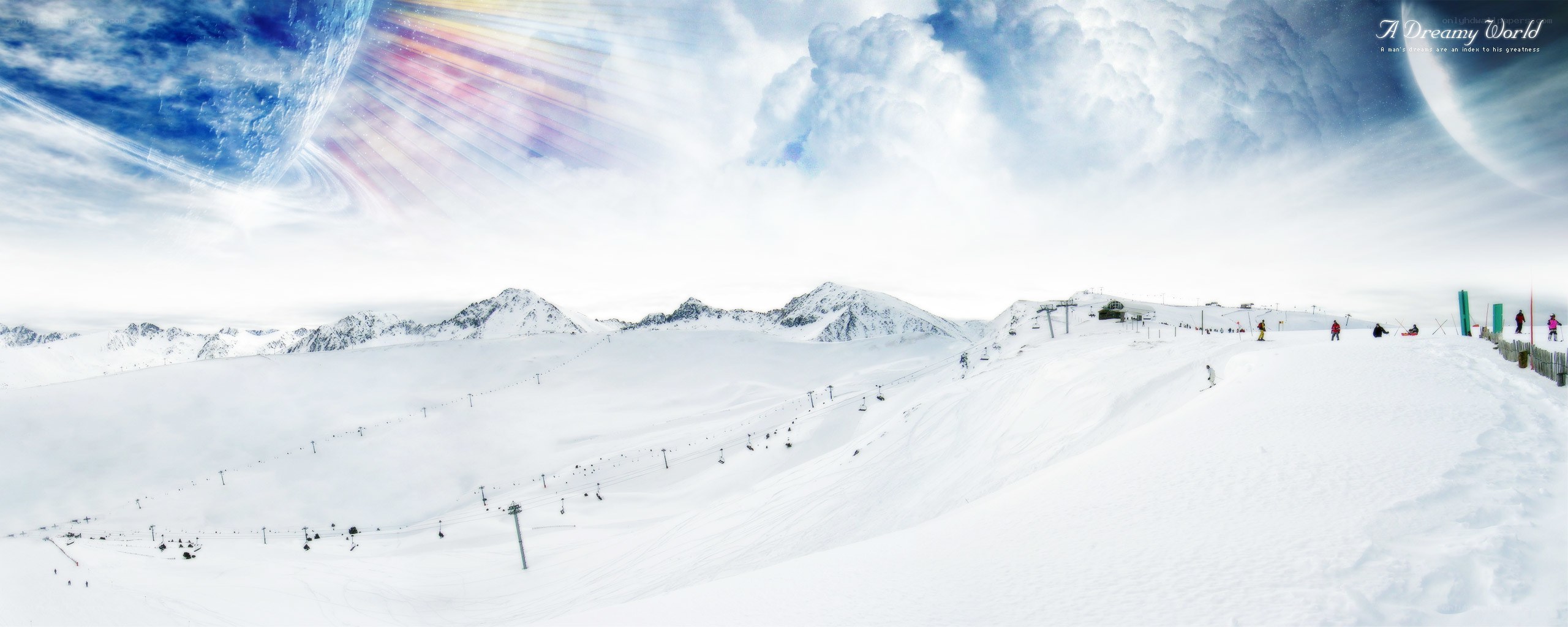 Dreamy snowy mountain landscape