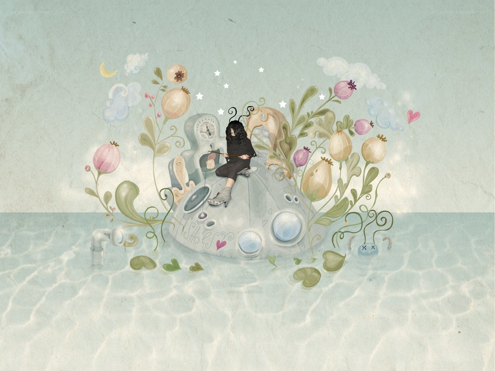 dreamy underwater scene