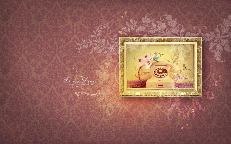 dreamy vintage phone art