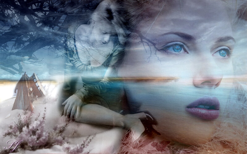dreamy woman collage