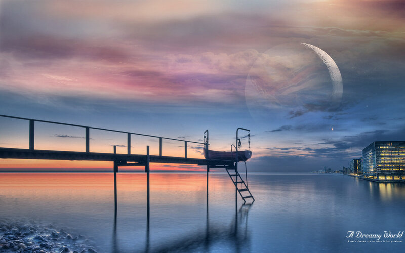 Dreamy world at twilight