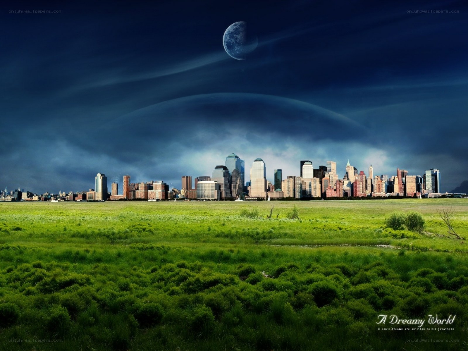 Dreamy world cityscape