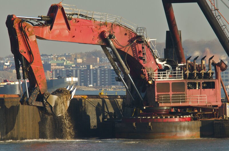 dredging operation at port