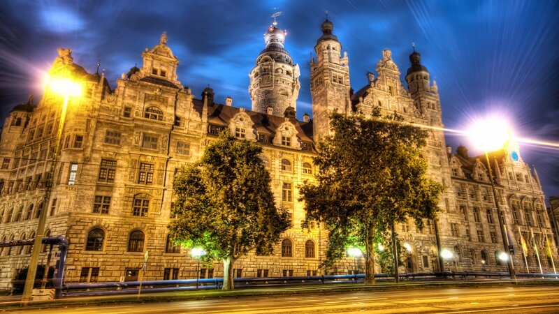 Dresden Castle at Night — Blue