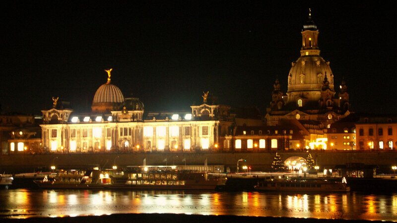 Dresden Cathedral at Night — Black