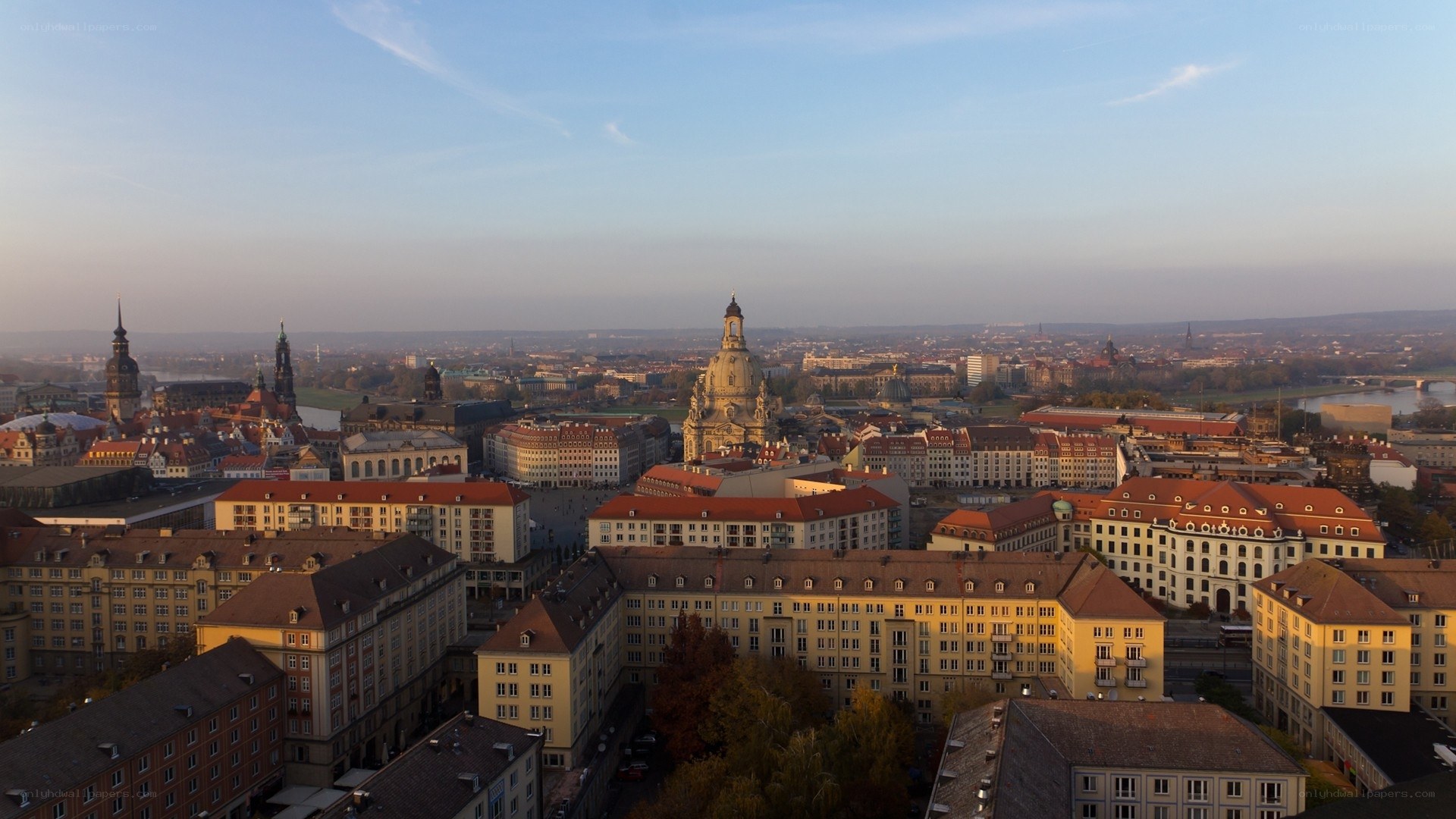 Dresden cityscape at sunset