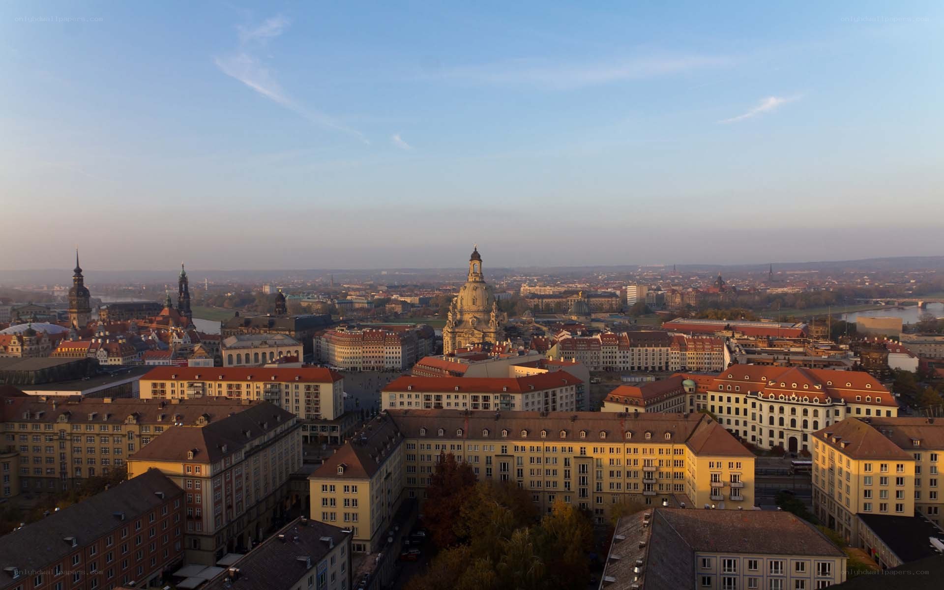 Dresden cityscape at sunset