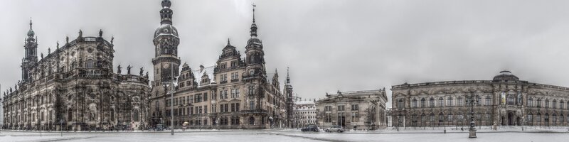 Dresden cityscape in winter