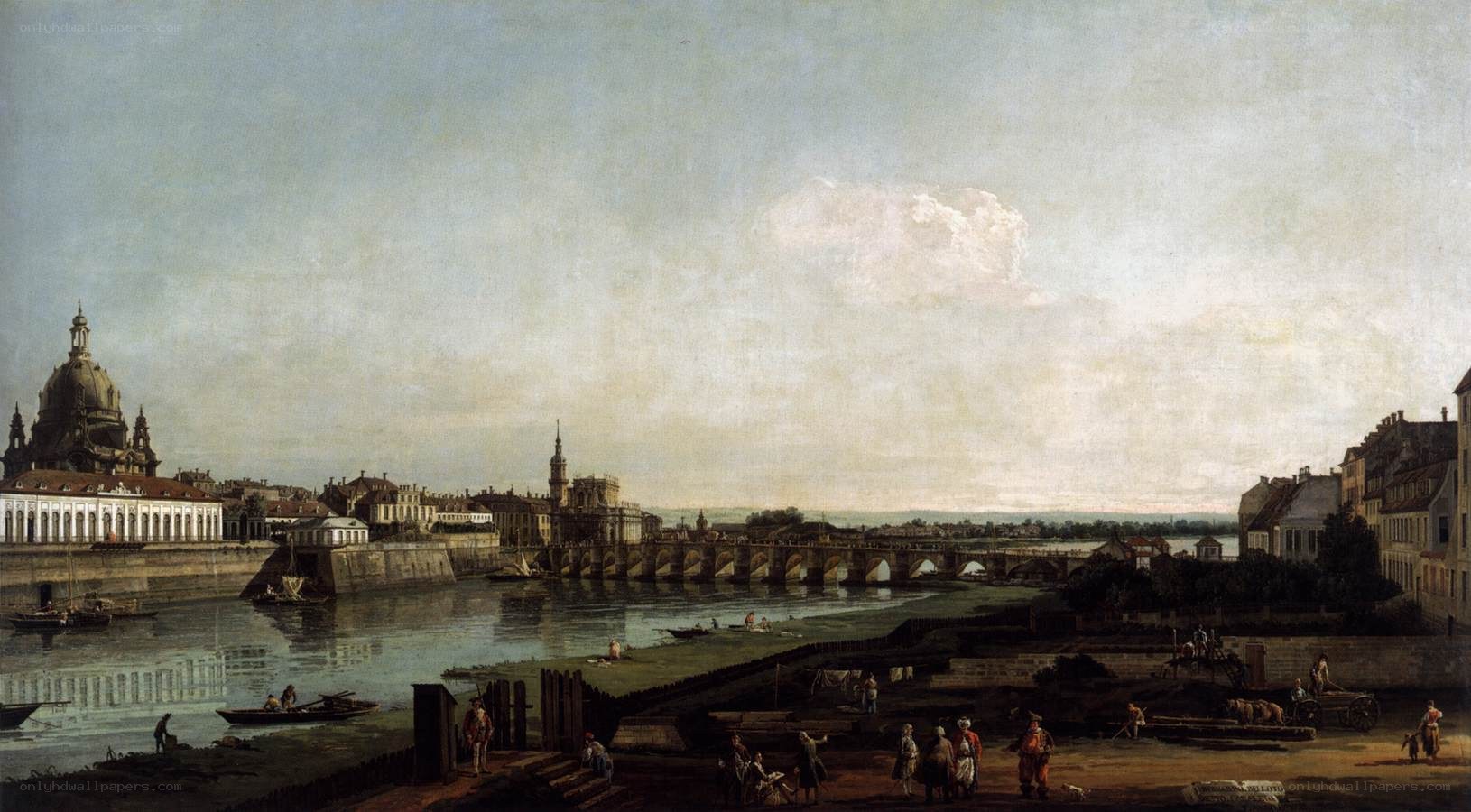 Dresden cityscape with river